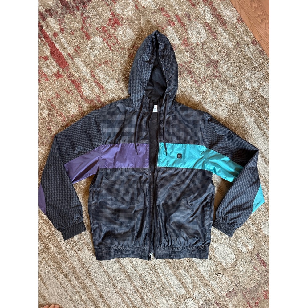 Y2K‎ Hurley Colorblock Windbreaker Mens S Surf Skate Retro Streetwear